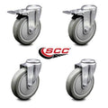 Poly Swivel Bolt Hole Caster Set of 4 with 5x22 Gray Wheels C99213