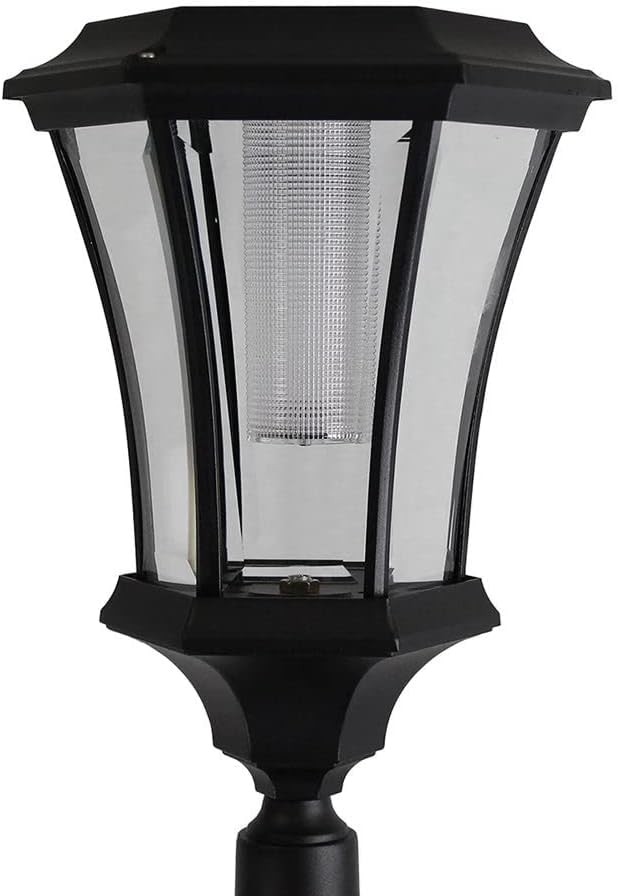Black Solar Lamp Post with Planter C96683