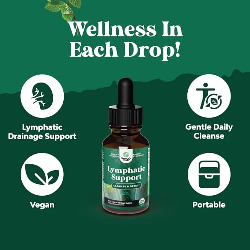 Organic Lymphatic Drainage Drops with Echinacea Goldenseal & Red Clover Extract - 30 Servings K955131