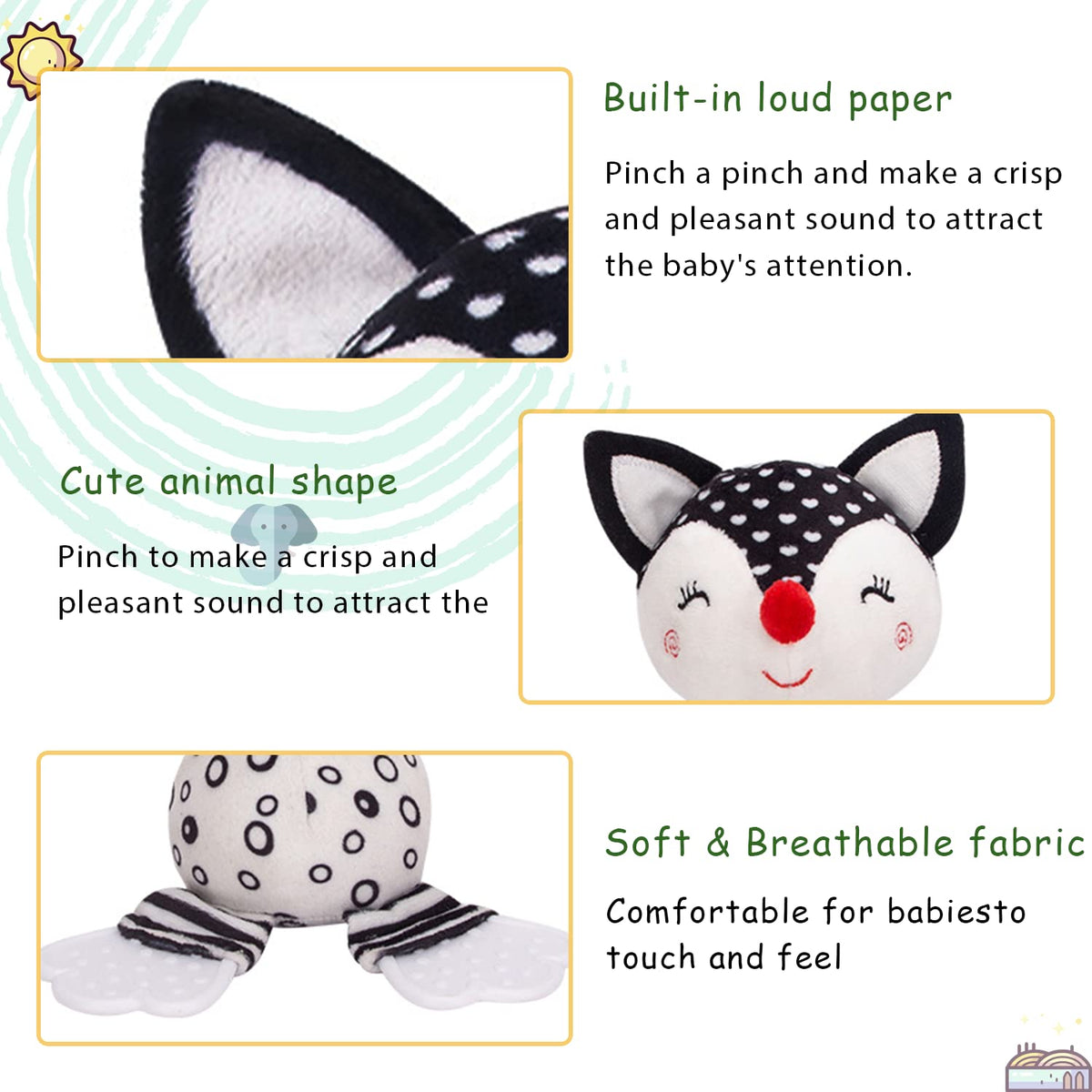 Baby Soft Rattles Teether Plush Rings for Infants F585932
