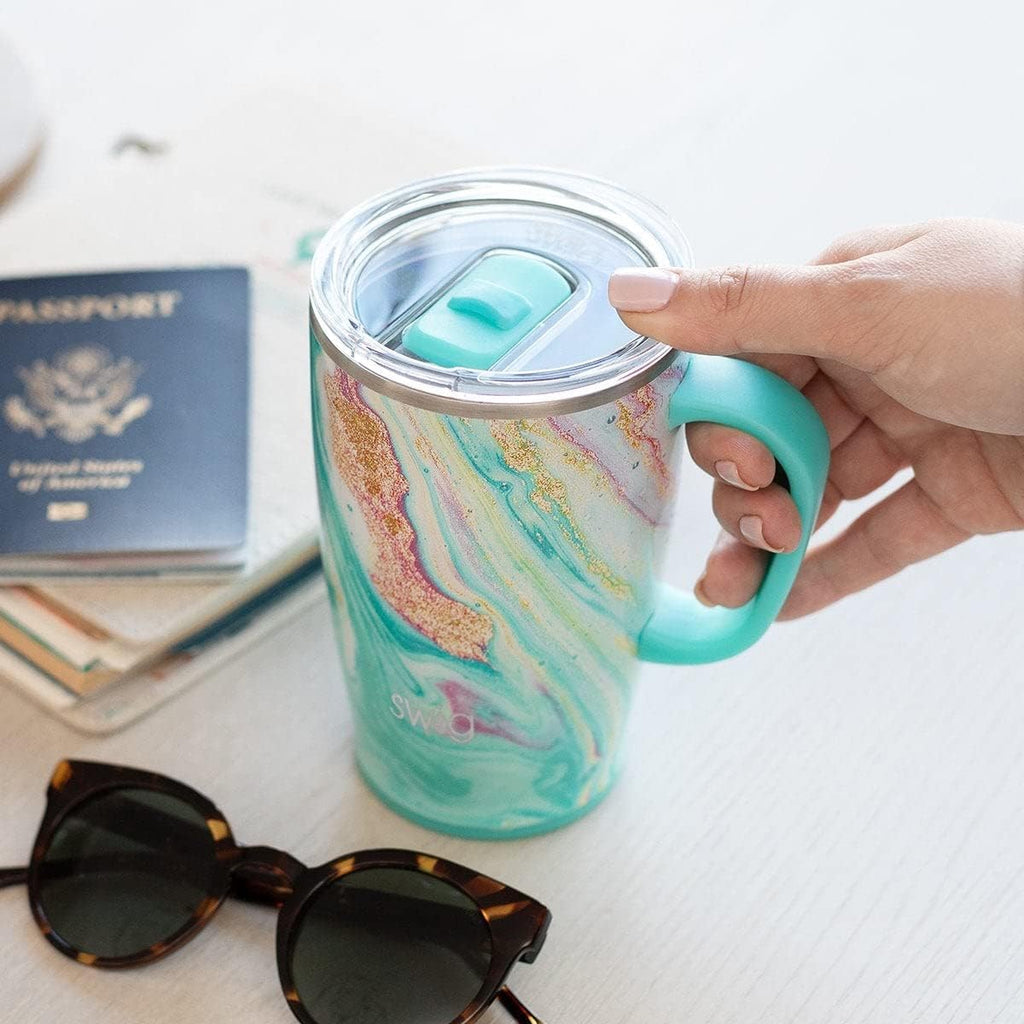 18oz Insulated Stainless Steel Travel Mug with Handle and Lid W981914