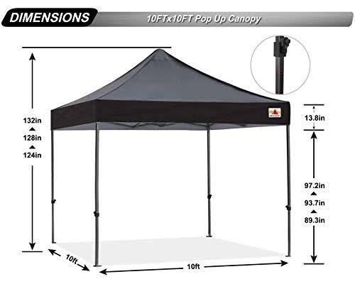 Black 10 x 10-Feet Commercial Instant Pop Up Tent with Carrying Bag T6410