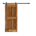 Walnut 2-Panel Stained Pine Wood Single Barn Door Z1042