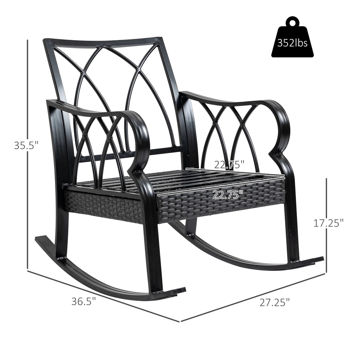 Rattan Rock Chair with Aluminum Frame N165