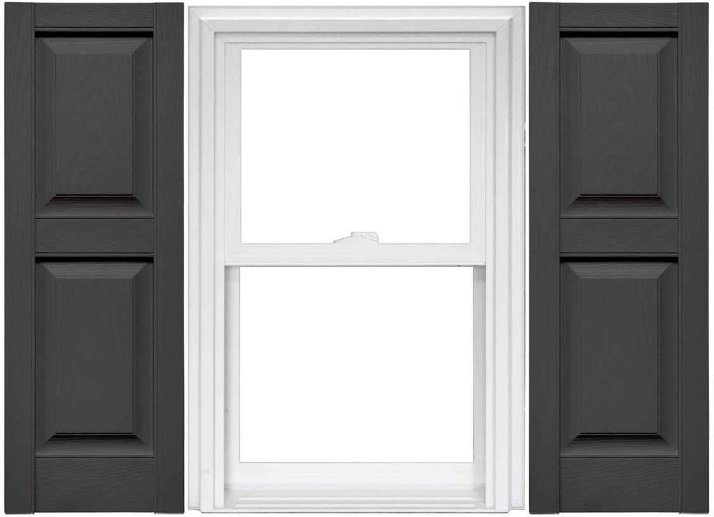 Raised Panel Vinyl Shutters (1 Pair) - 14.75 x 75 Musket Brown J865383