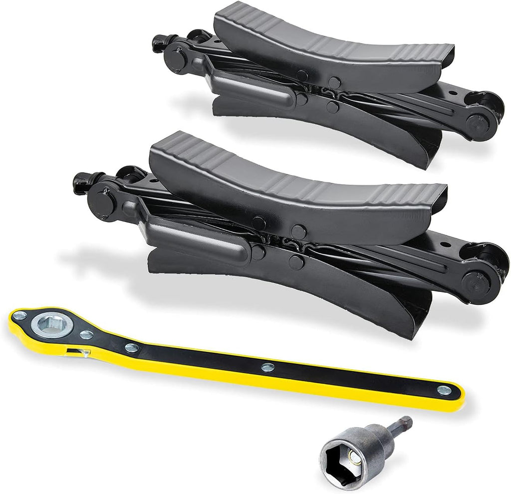X Shaped Wheel Chock Stabilizers for RV Travel Trailer, Scissor 2 Sets with Accessories Pack of 2 Q9904