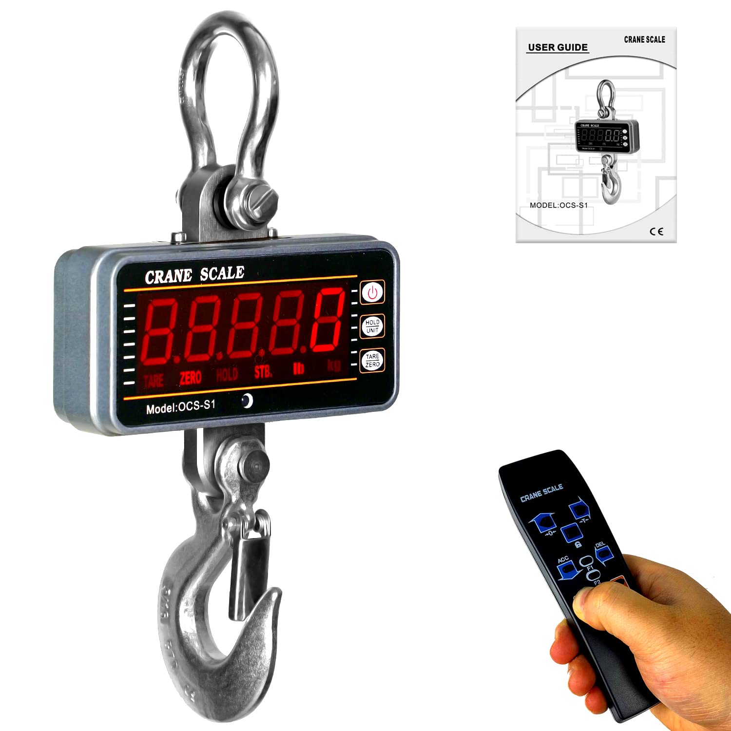 Orange Digital Crane Scale with Remote Control E924