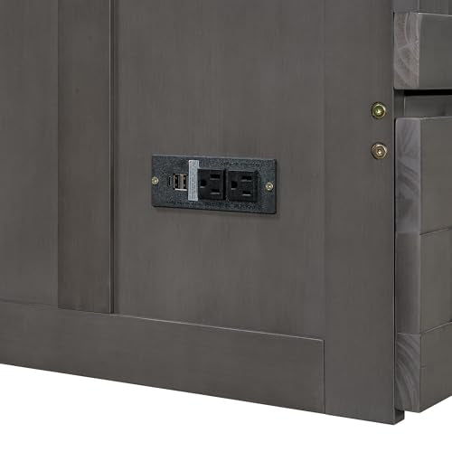 Gray Queen Size Murphy Bed with Storage Drawer W950