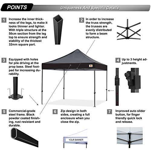 Black 10 x 10-Feet Commercial Instant Pop Up Tent with Carrying Bag T6410