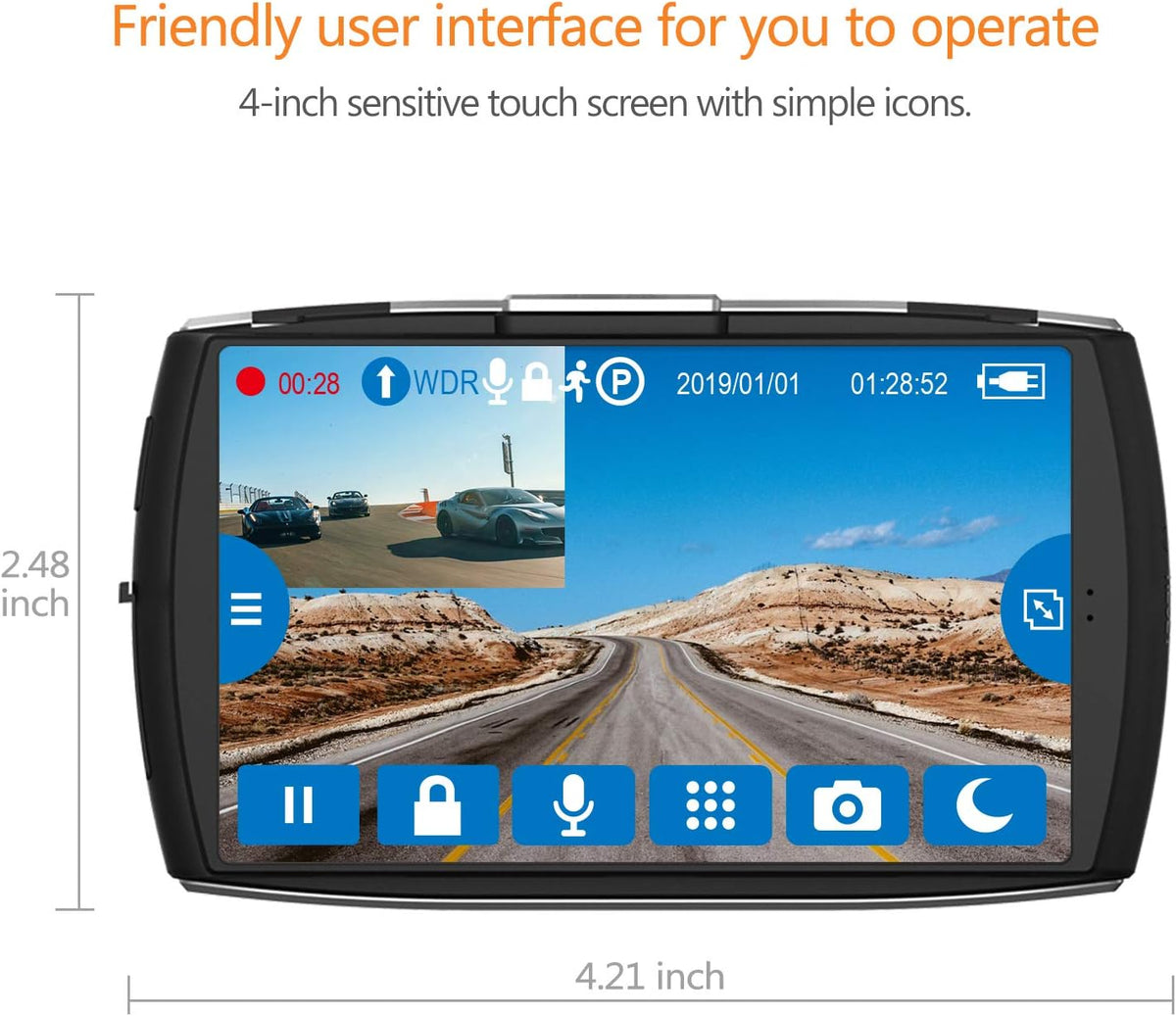 Dual Dash Cam FHD 1080P with 32GB Card Included W867