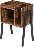 Rustic Brown Stackable End Table with Metal Frame H4971