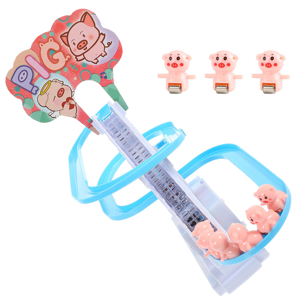 Electric Piggy Climbing Stairs Tracks Slide Toy U328