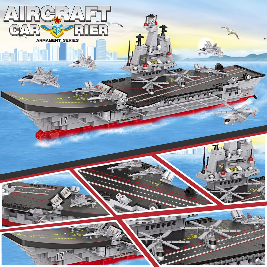 1131 Pieces Military Aircraft Carrier Building Blocks Set C4669