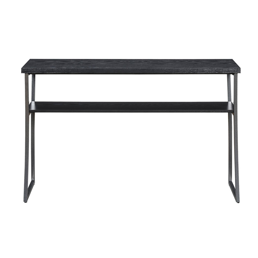 Black Woodgrain/Gray Console Table B8078