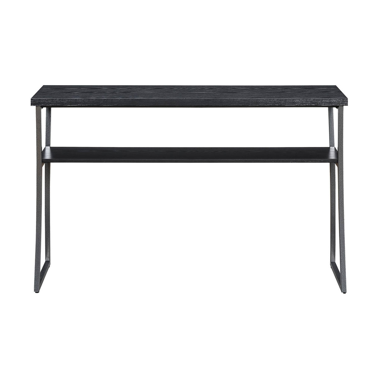 Black Woodgrain/Gray Console Table B8078