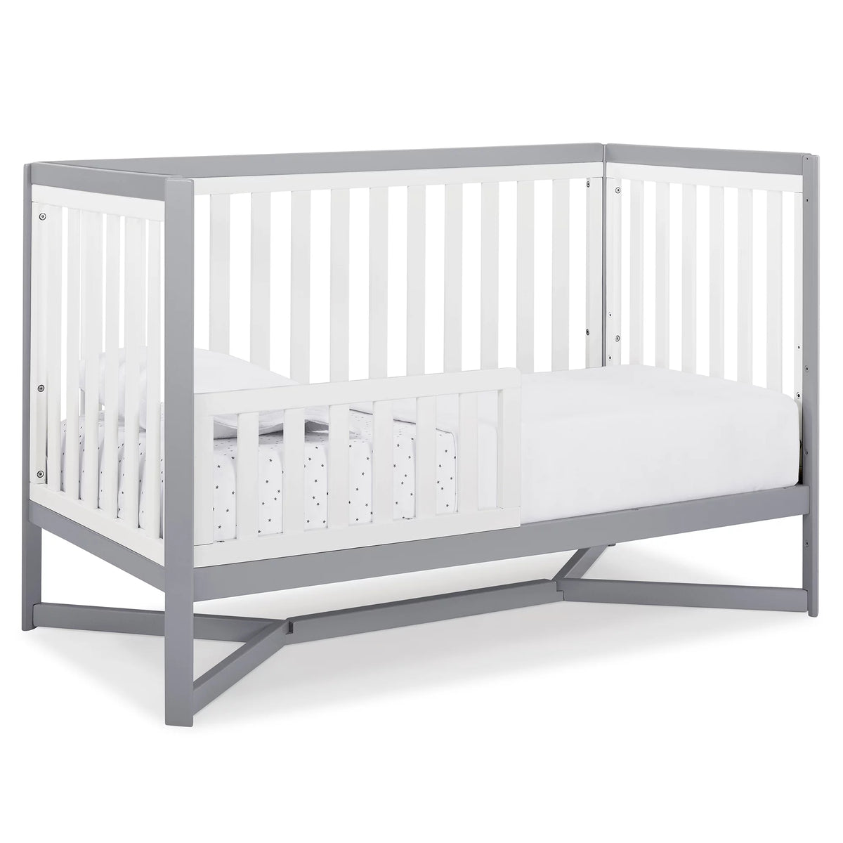 White/Gray 4-in-1 Convertible Crib J339637