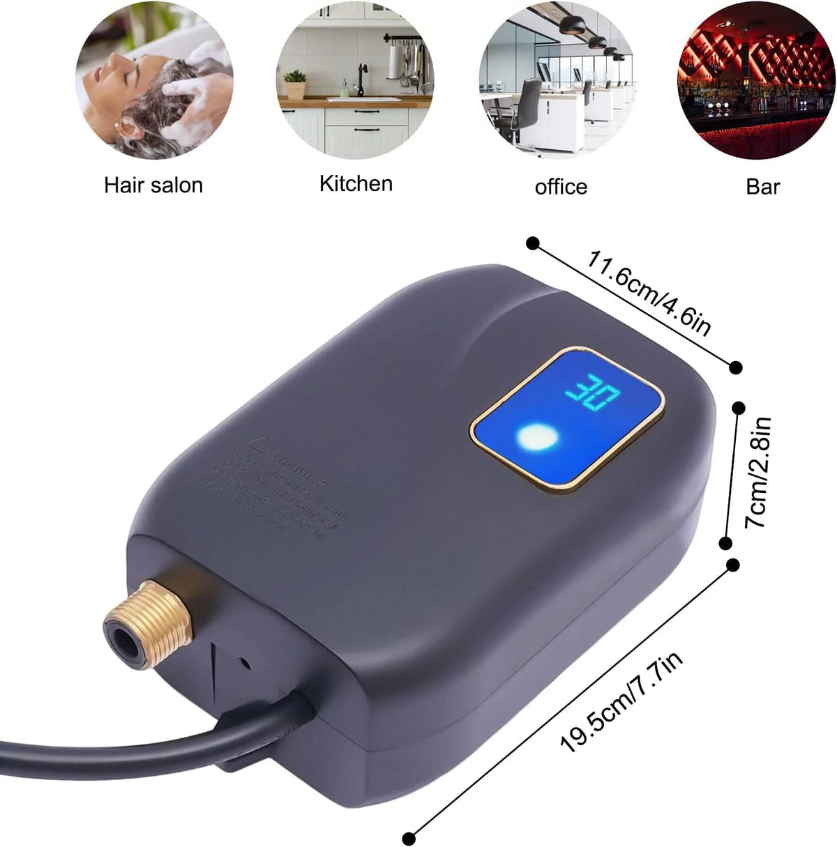 Thermostatic Tankless Electric Water Heater 110V 3000W Mini Instant Hot Water N680