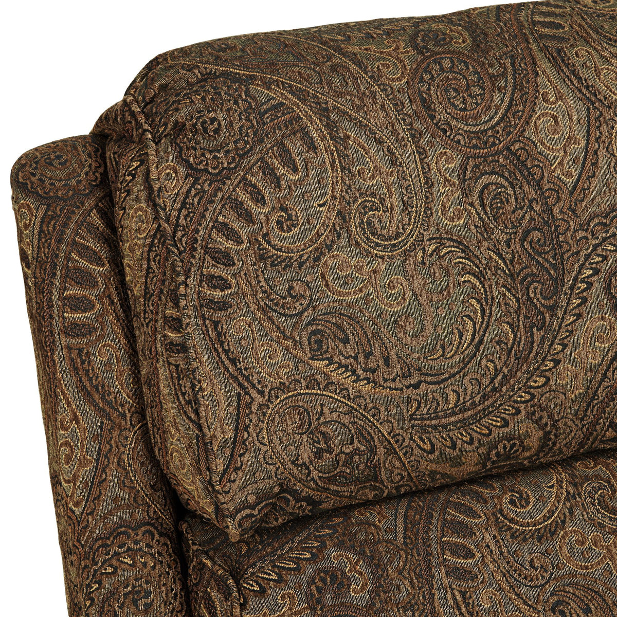 Warm Brown Paisley Patterned Fabric Recliner Chair X94940