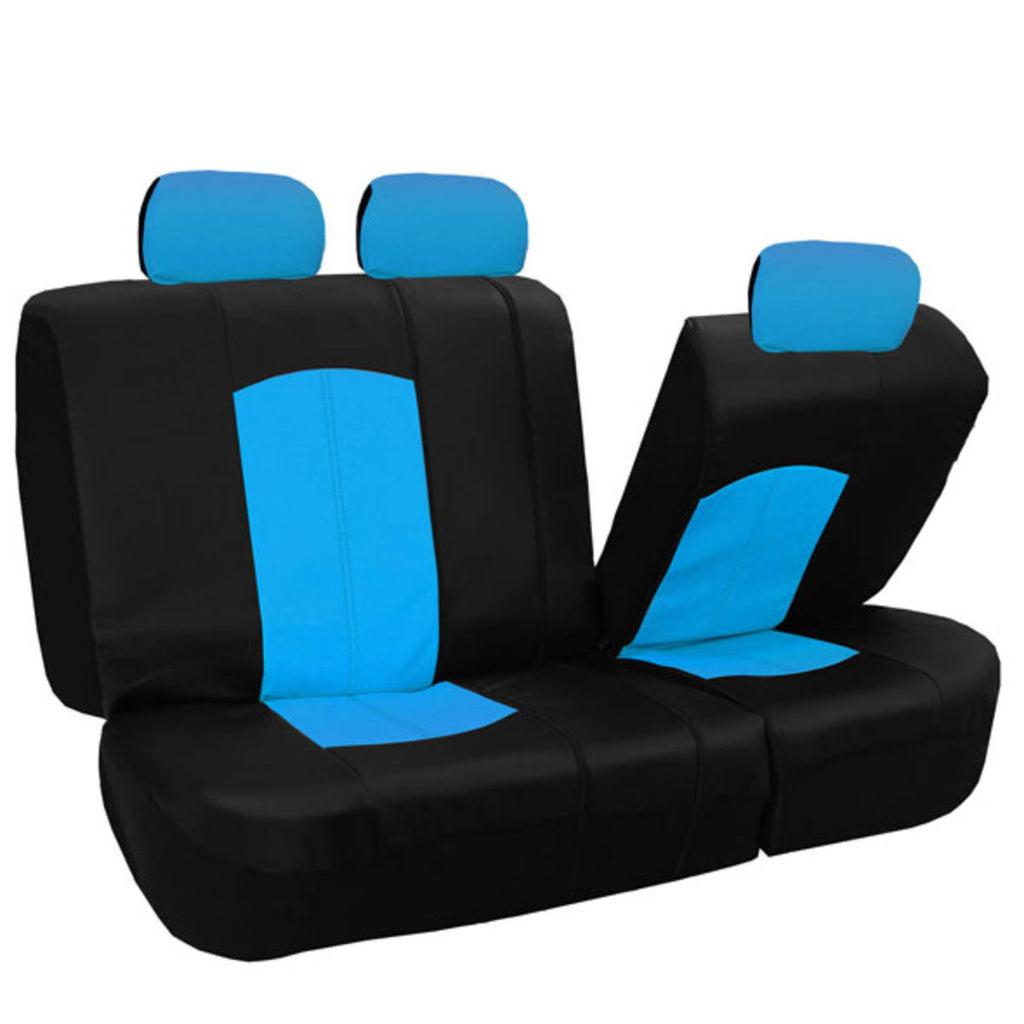 Blue Perforated Leatherette Car Seat Covers N556