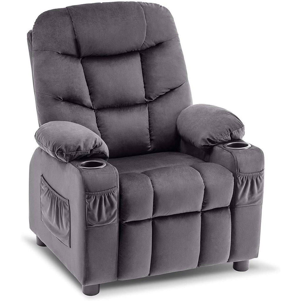Velvet Recliner Chair with Cup Holders W84887