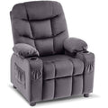 Velvet Recliner Chair with Cup Holders W84887
