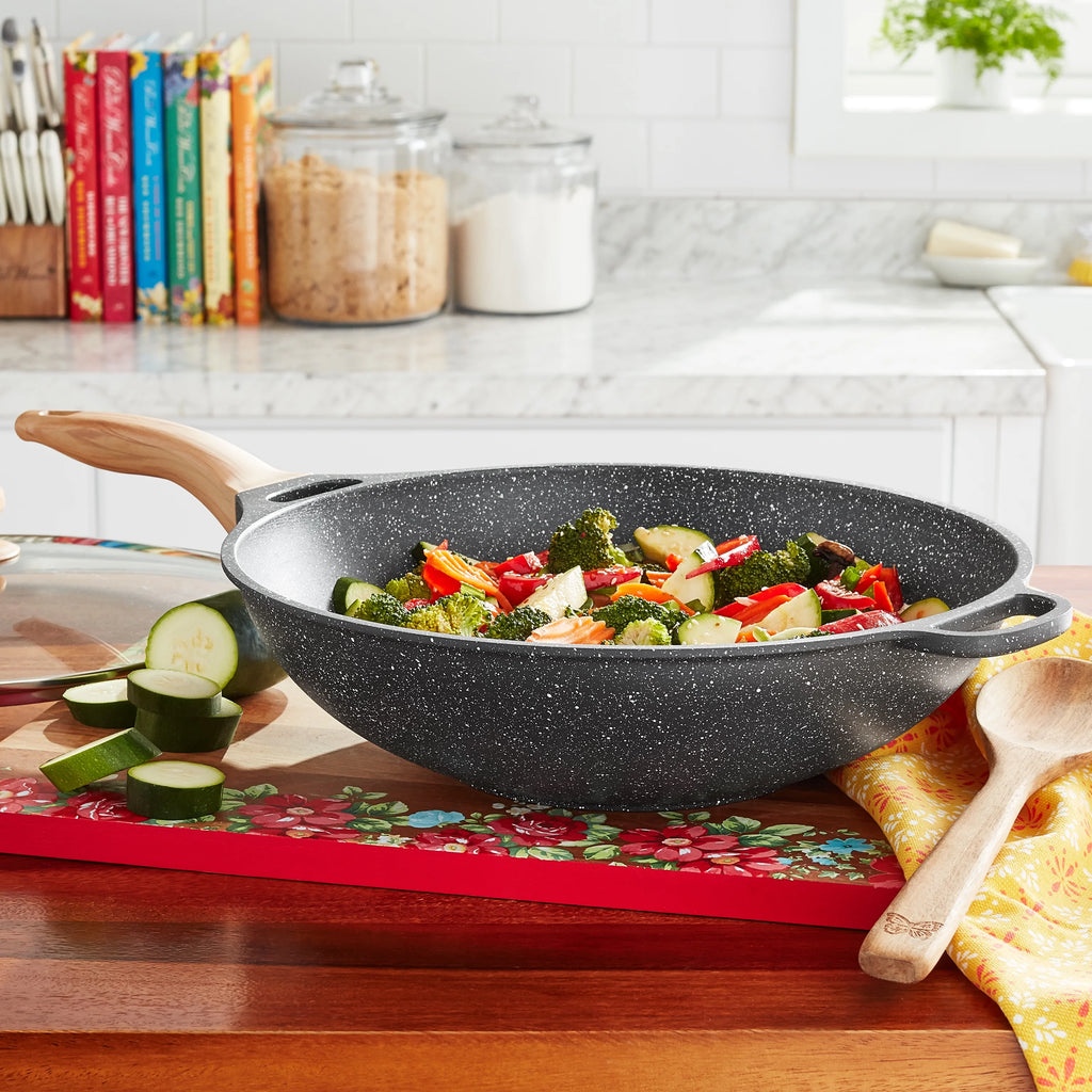 Charcoal Speckle 14-Inch Cast Aluminum Wok B30207