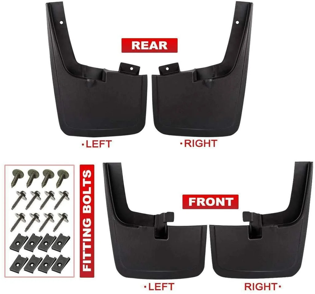 Splash Guards Mud Flaps Molded Replacement for Ford F-150 2015-2018 Front and Rear 4-PC Set Y367