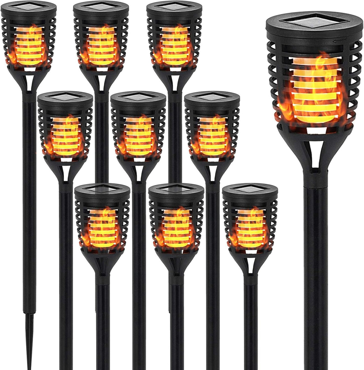 12PK Mini Solar Tiki Torches C80325