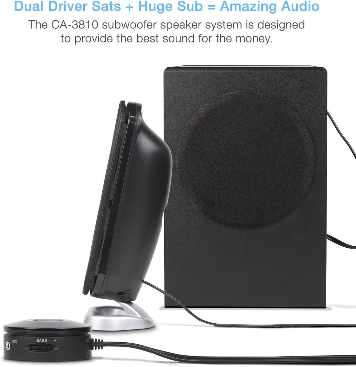 2.1 Subwoofer Speaker System, 80W, Pack of 2 H100075