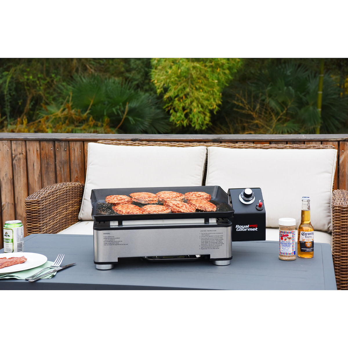 18" Portable Table Top Gas Grill Griddle E651871