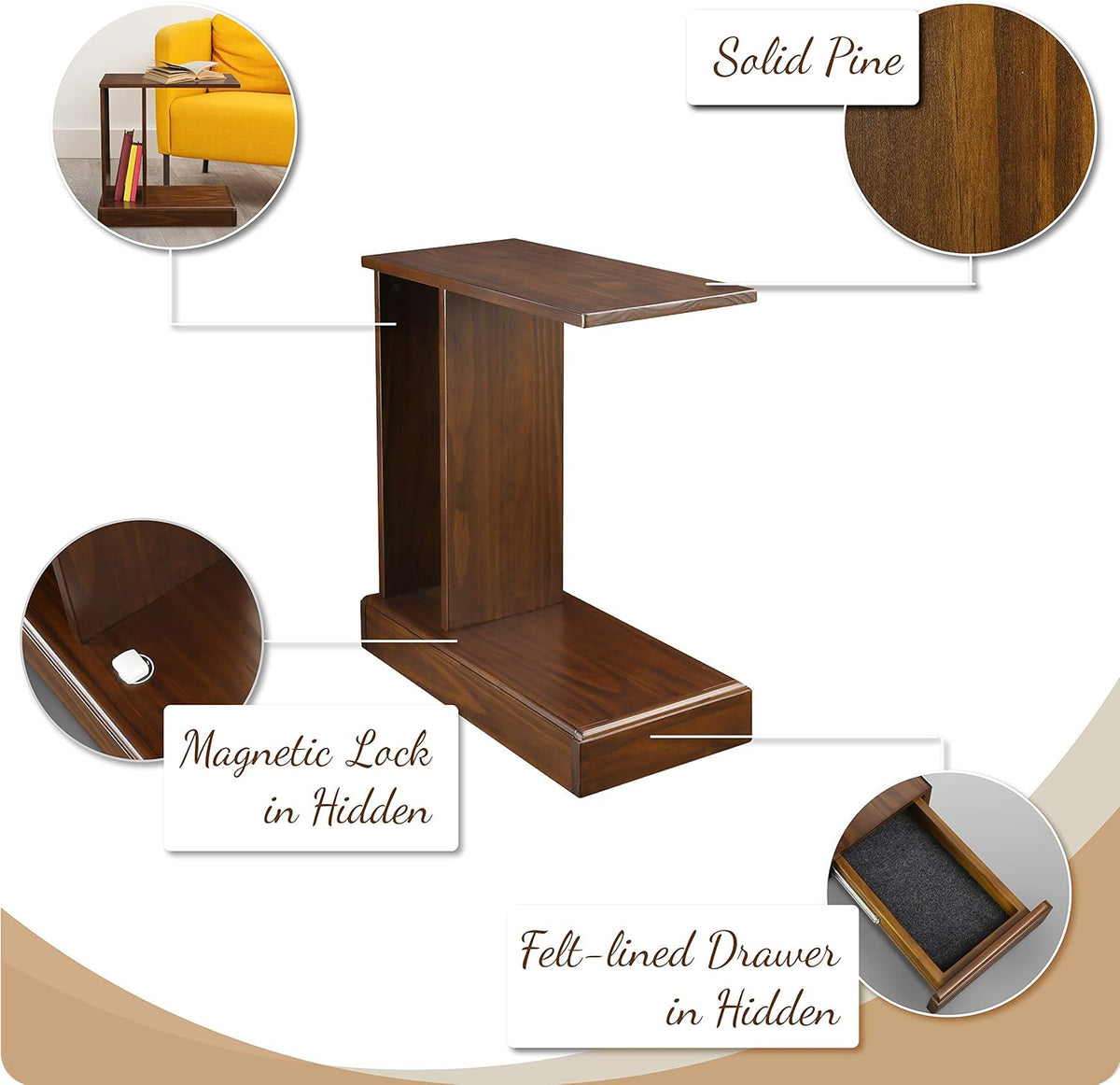 Mocha C-Table Drawer P533231
