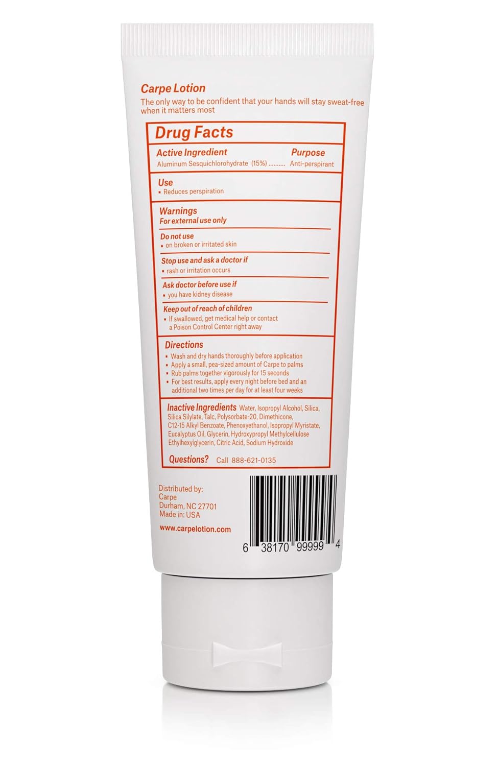 Antiperspirant Hand and Foot Lotion Package Deal, 3 Hand and 3 Foot Tubes I89046