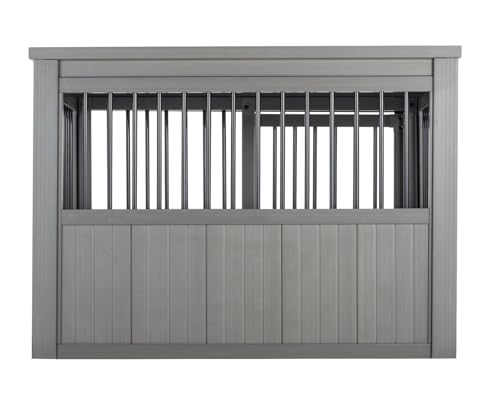 Grey Large Dog Crate with Sliding Barn Door S498