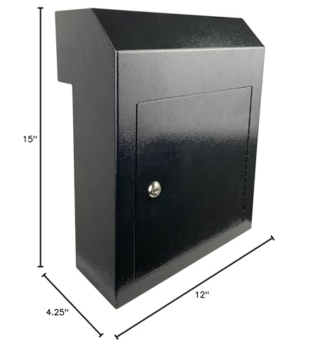 Black Galvanized Steel Locking Mailbox Door Drop Box T756826