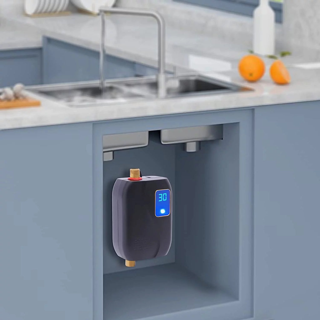 Thermostatic Tankless Electric Water Heater 110V 3000W Mini Instant Hot Water N680