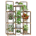 13 Potted Double Rod Wood Plant Stand 56''W*11.6''D*47''H M949322