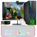 8 Gaming Desktop PC, Intel Core i5 8th Gen, 16GB RAM, 128GB SSD + 2TB HDD, AMD RX 550 4GB Graphics Card, 27 Inch Monitor, Win 11 Home S201
