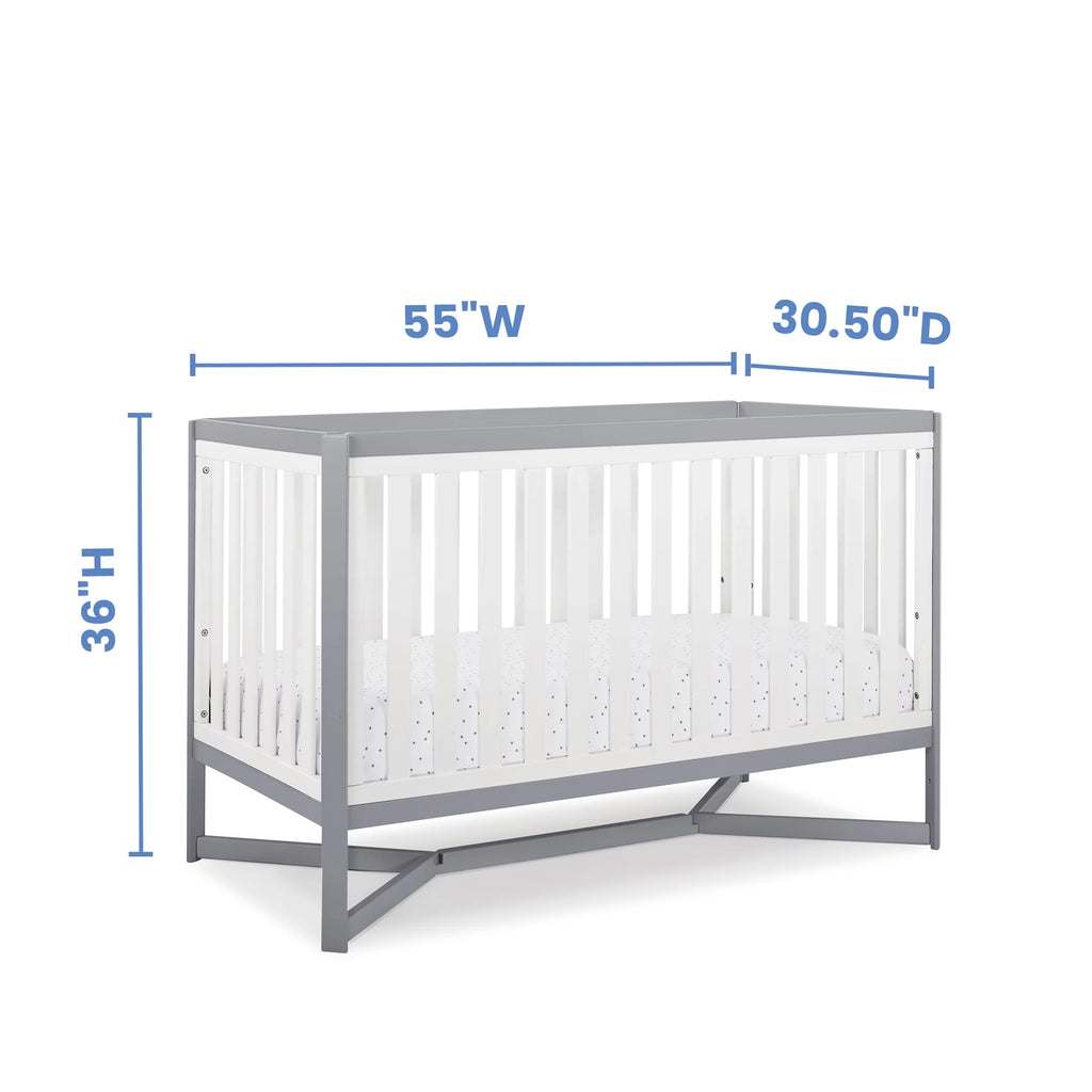 White/Gray 4-in-1 Convertible Crib J339637