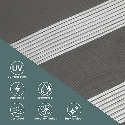 White 24" W x 72" H Cordless Zebra Roller Blinds Q16308