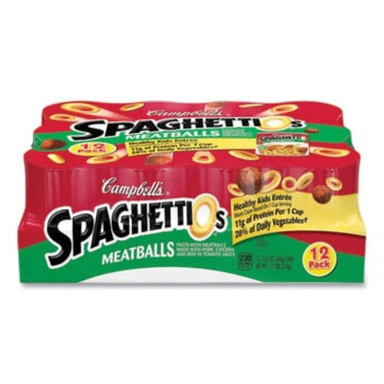 15.6 Oz Canned Pasta with Meatballs, 12 Pack J862791