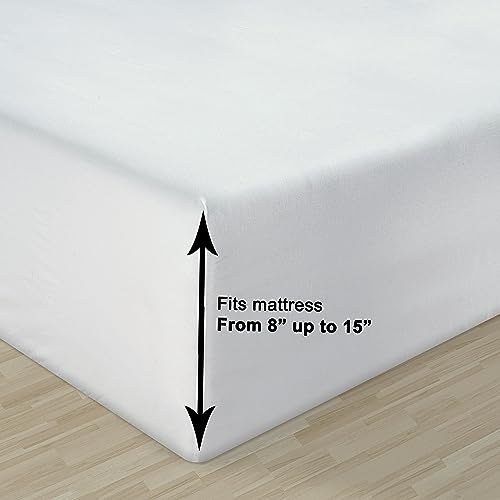 100% Organic Cotton Queen Size White Sheets 8 Pc I794230