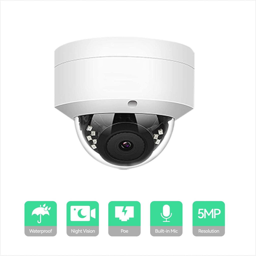 8CH 4K IP Security Camera System with 6 5MP POE IP Dome Cameras D630620