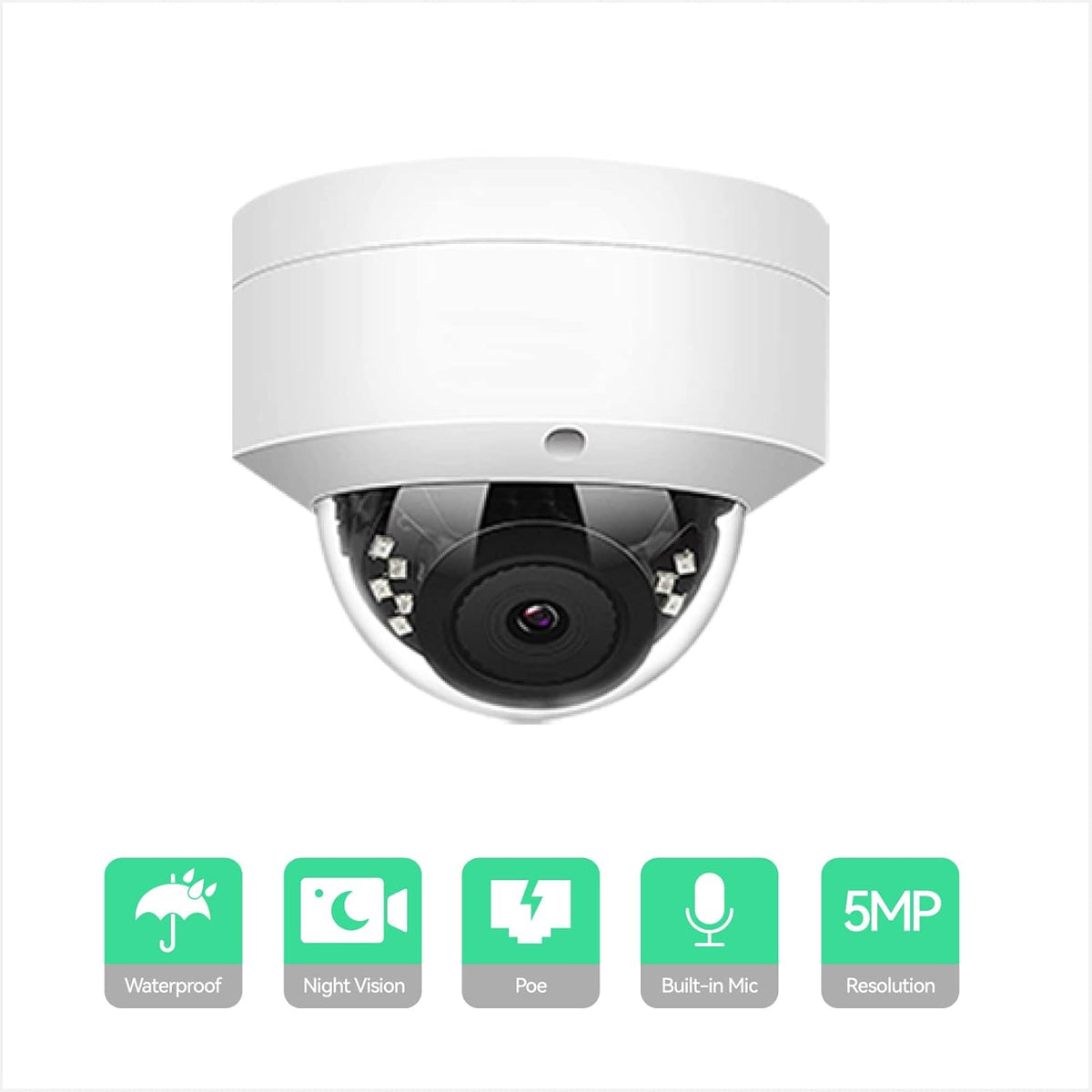 8CH 4K IP Security Camera System with 6 5MP POE IP Dome Cameras D630620