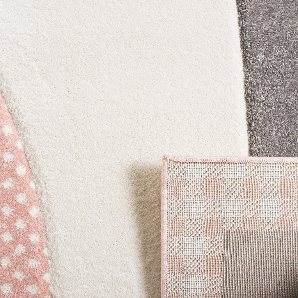 Pink & Grey Cat Design Runner Rug J278