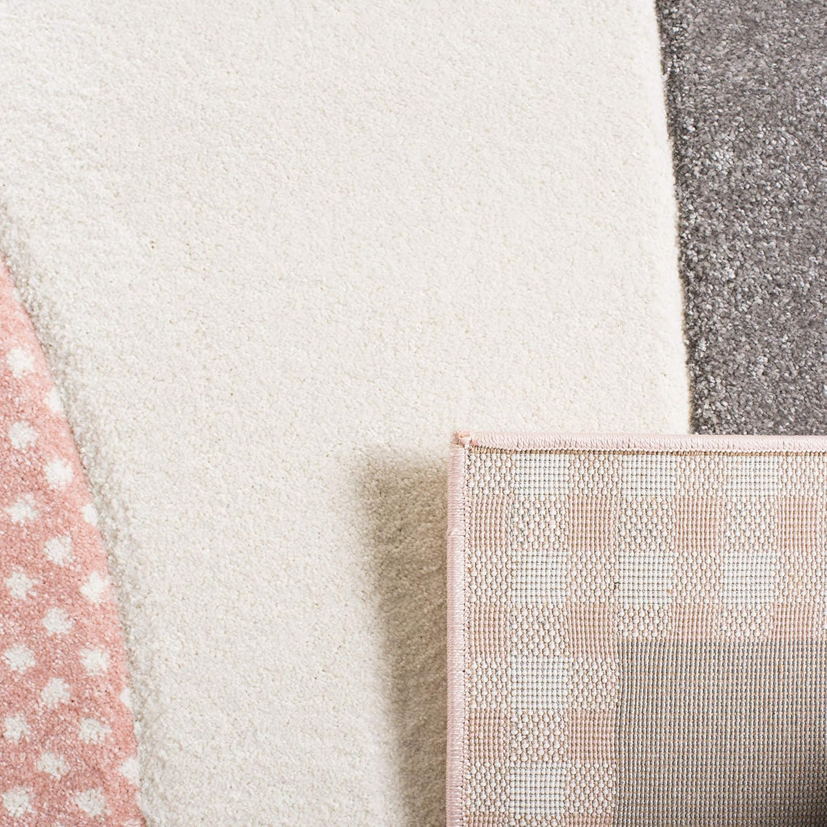 Pink & Grey Cat Design Runner Rug J278