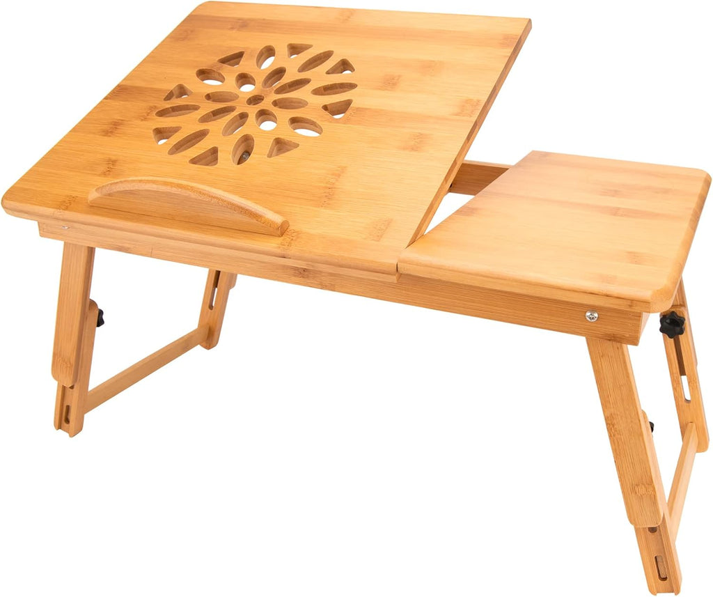 Adjustable Bamboo Laptop Desk Tray W96173