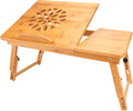 Adjustable Bamboo Laptop Desk Tray W96173