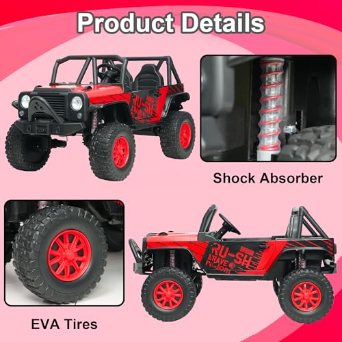 24V 5AH 2 Seater 4WD Electric Ride On Car with Remote Control (Red) U53055