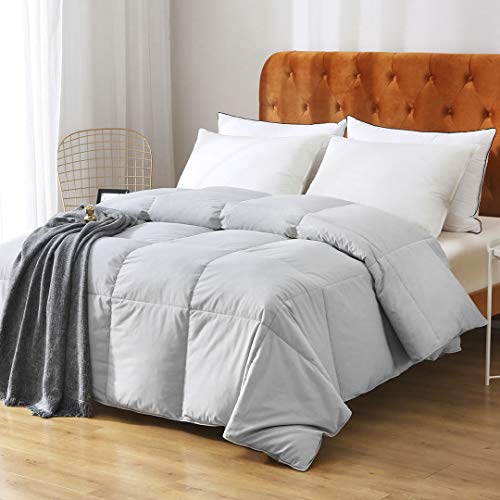 100% Organic Cotton Quilted Medium Warm King Comforter (106x90, Ivory White) U612305