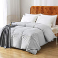 100% Organic Cotton Quilted Medium Warm King Comforter (106x90, Ivory White) U612305